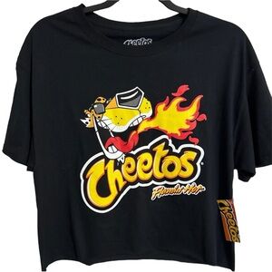 NWT Flamin Hot Cheetos Black Crop Top Tee Shirt Size M